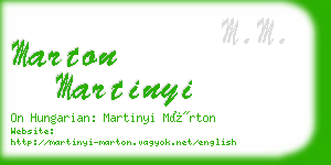 marton martinyi business card